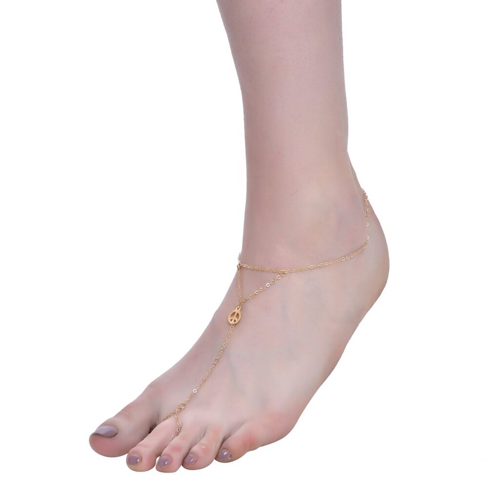 Peace Symbol Anklet