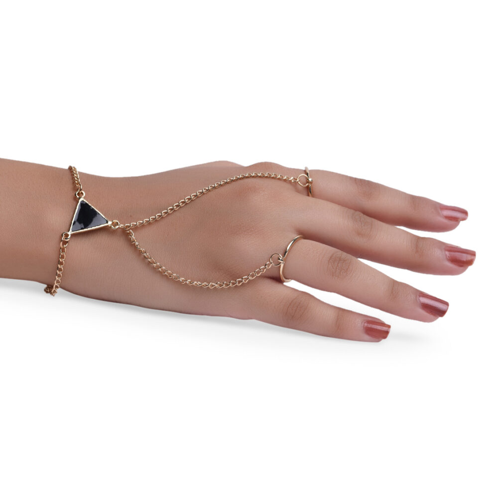 Heart Finger Ring Chain Bracelet Adjustable Hand Jewelry - Temu
