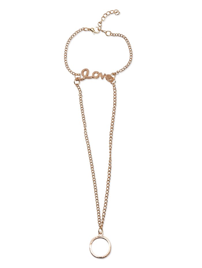 FemNmas letter love ring chain bracelet