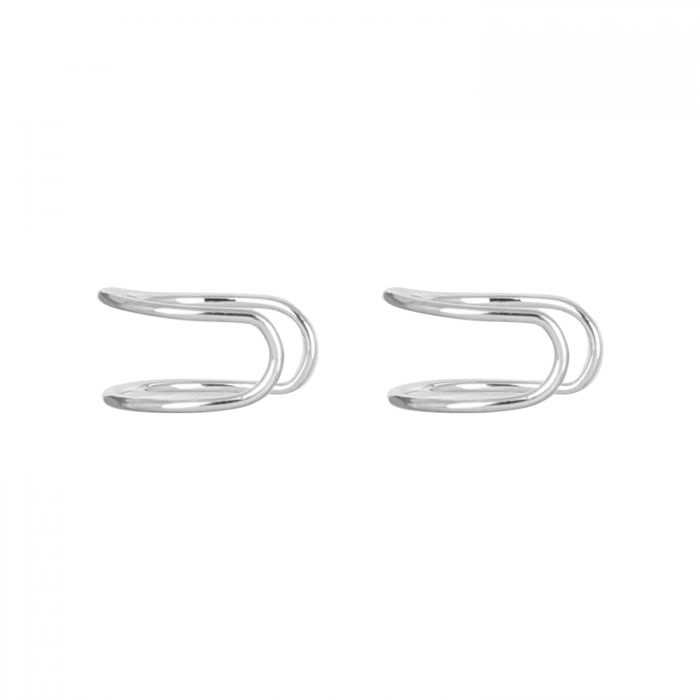 Silver U Shape Non Pierced Earrings