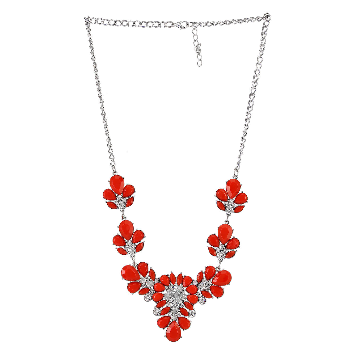 Buy Femnmas Red Flower Necklace Online In India