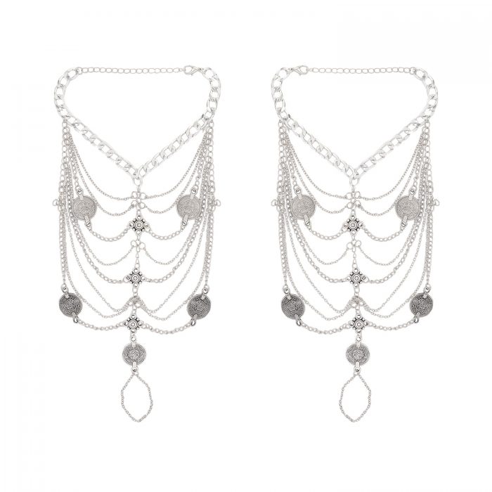 Femnmas Multi Tassel Coin Anklet For Girls