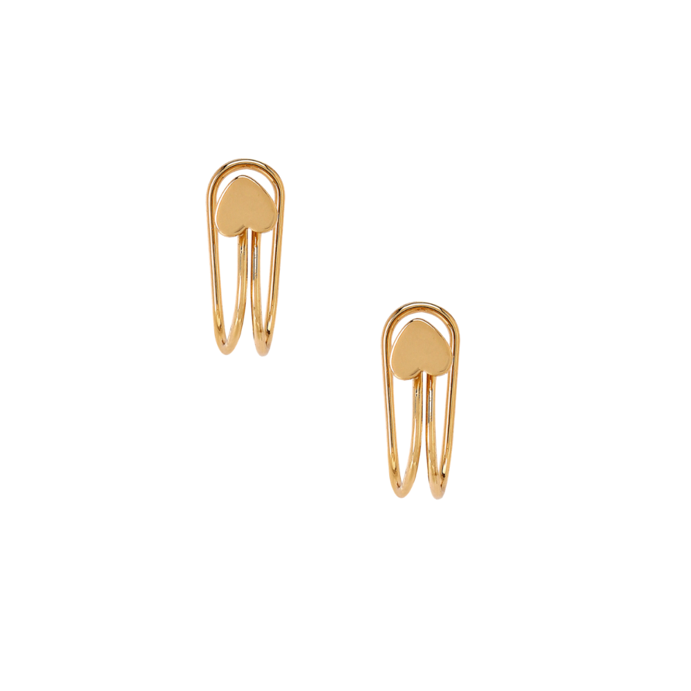 Golden Heart Non Pierced EarClip