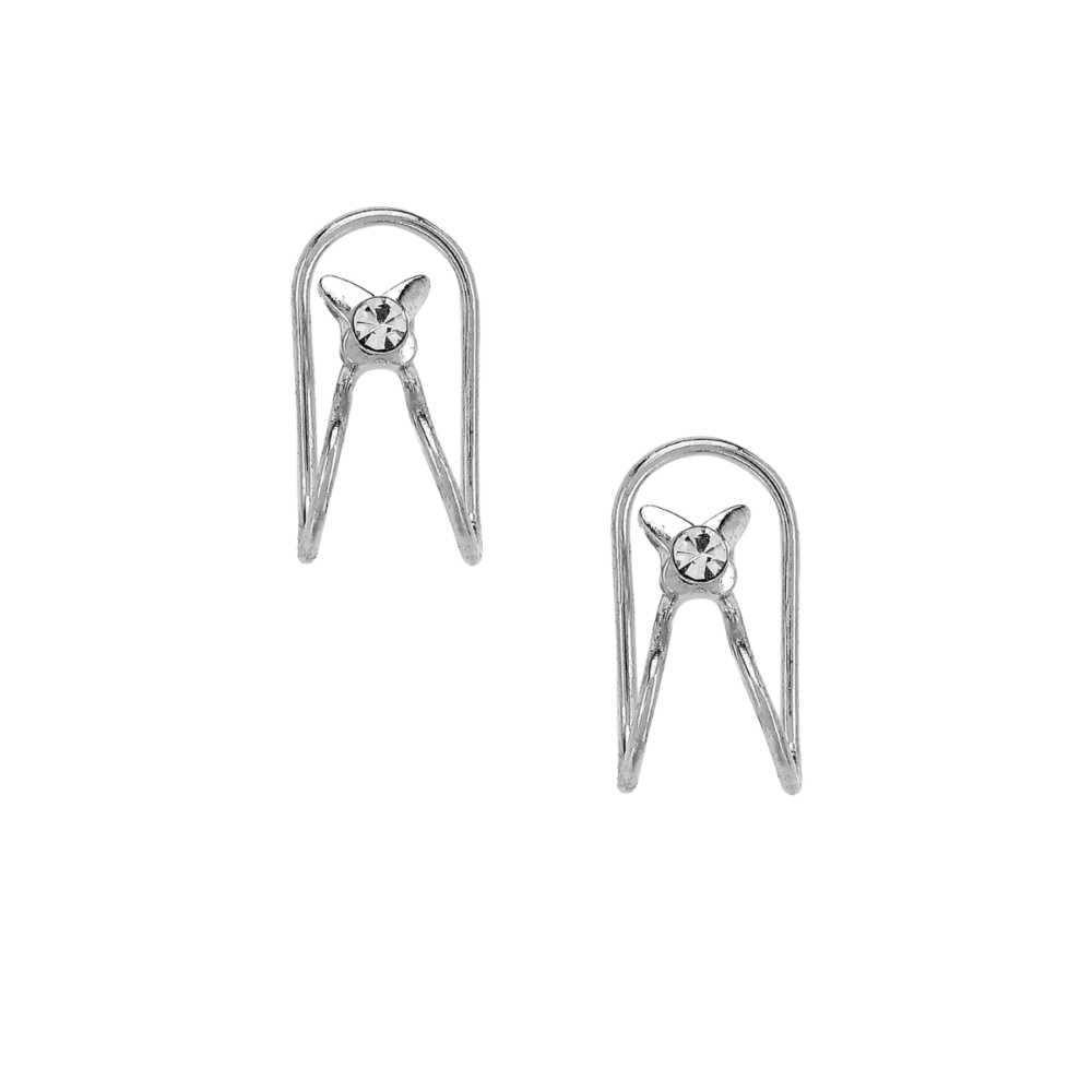Silver Bow Non Pierced EarClip