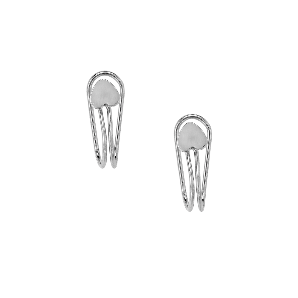 Silver Heart Non Pierced EarClip