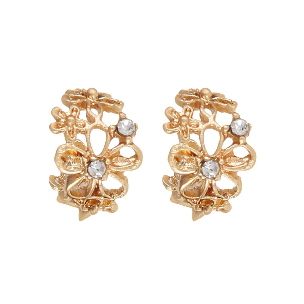 Golden Snow Flake Ear-clips