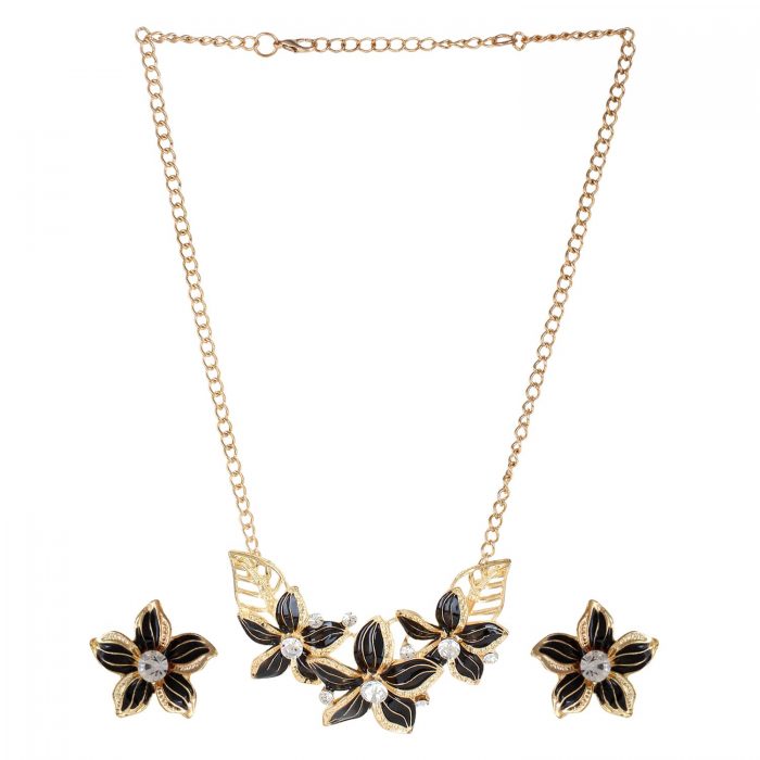 Black Statement Necklace Set For Girls