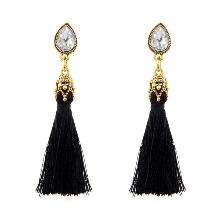 Black Thread Earrings For Women