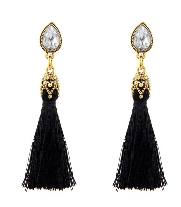 Black Thread Earrings For Women