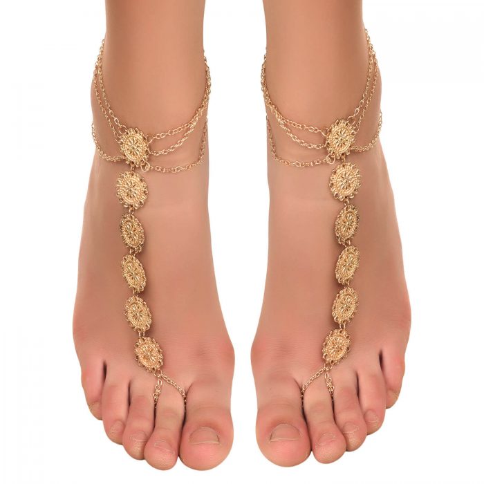 Golden Designer Toe Ring Anklet From Femnmas
