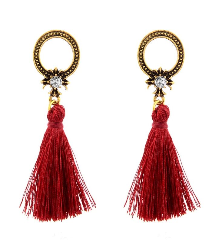 Red Thread Earrings For Girls