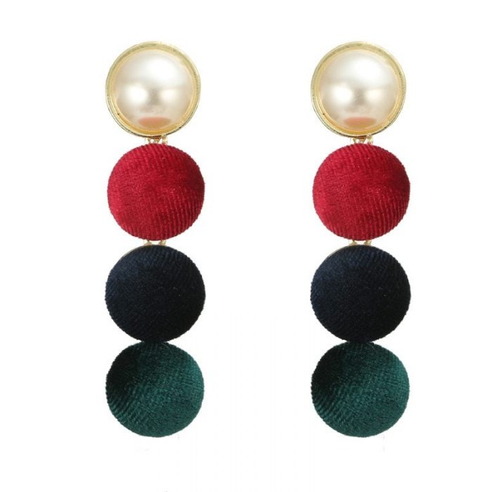 Green Red Bridal Earrings For Girls