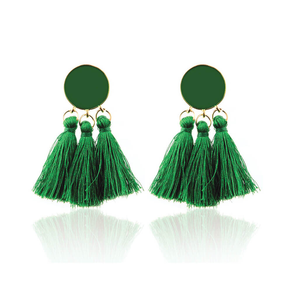 Green Thread Dress Earrings