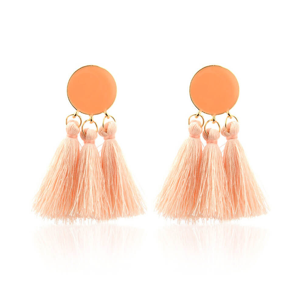 Pink Designer Tassel Earrings For Girls By Femnmas