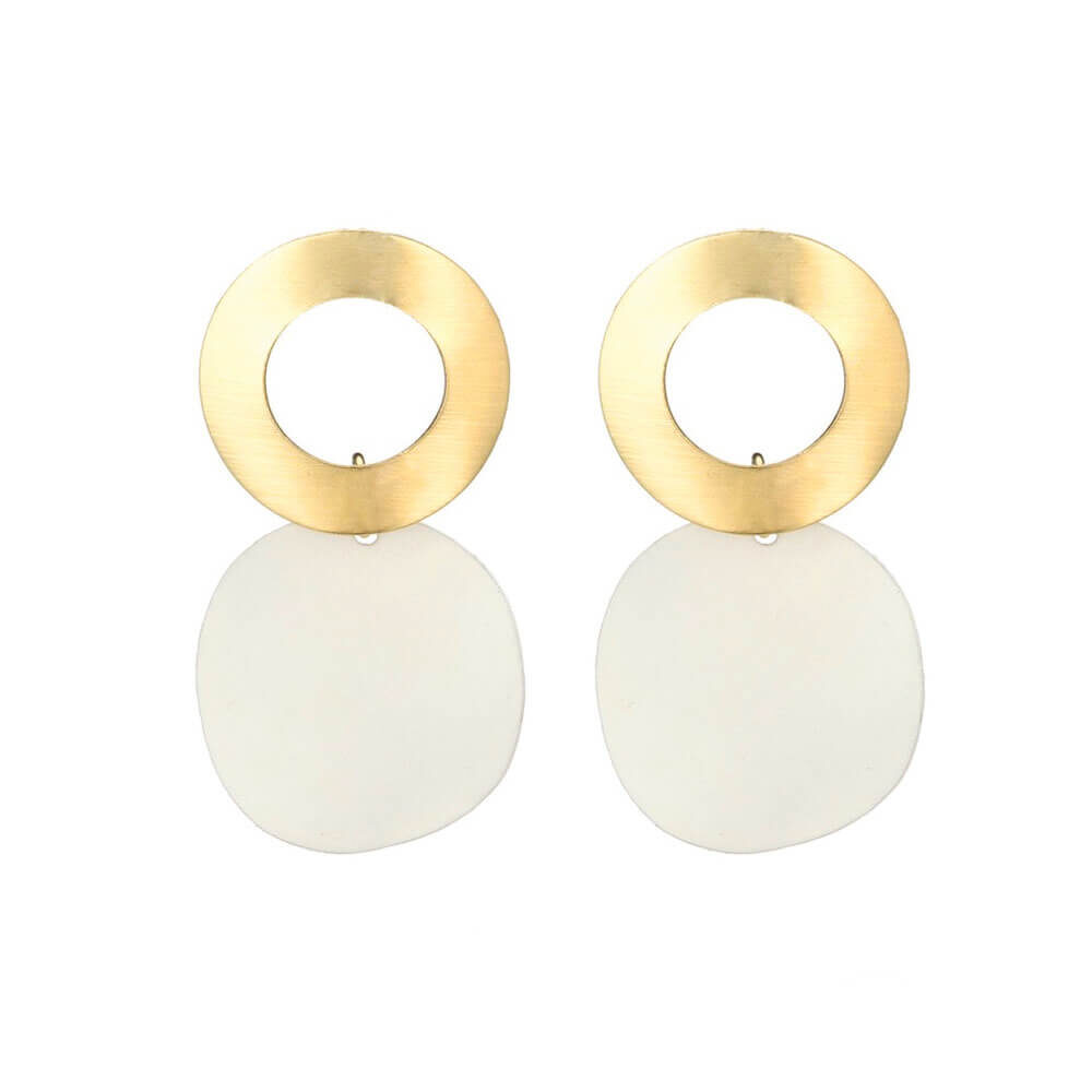 Gold and White Designer Earrings For Girls