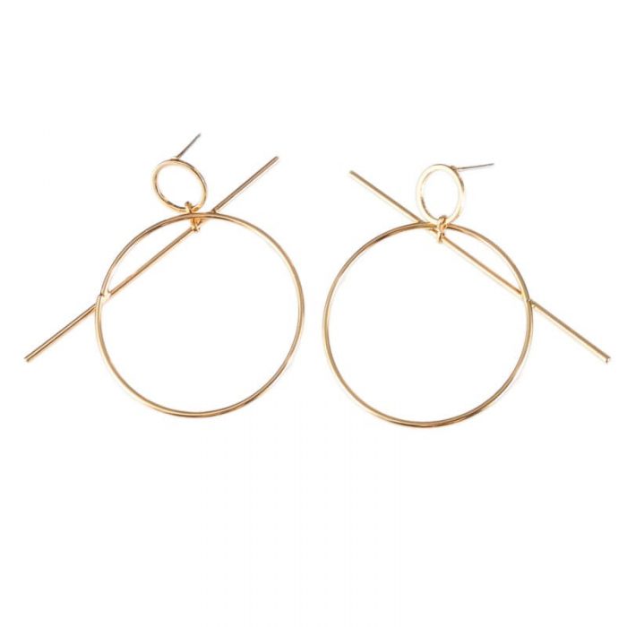 Golden Designer Hoop Cross Earrings For Girls