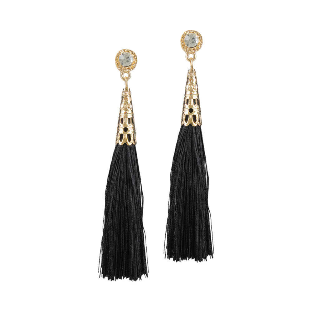 Black drop earrings by earrings