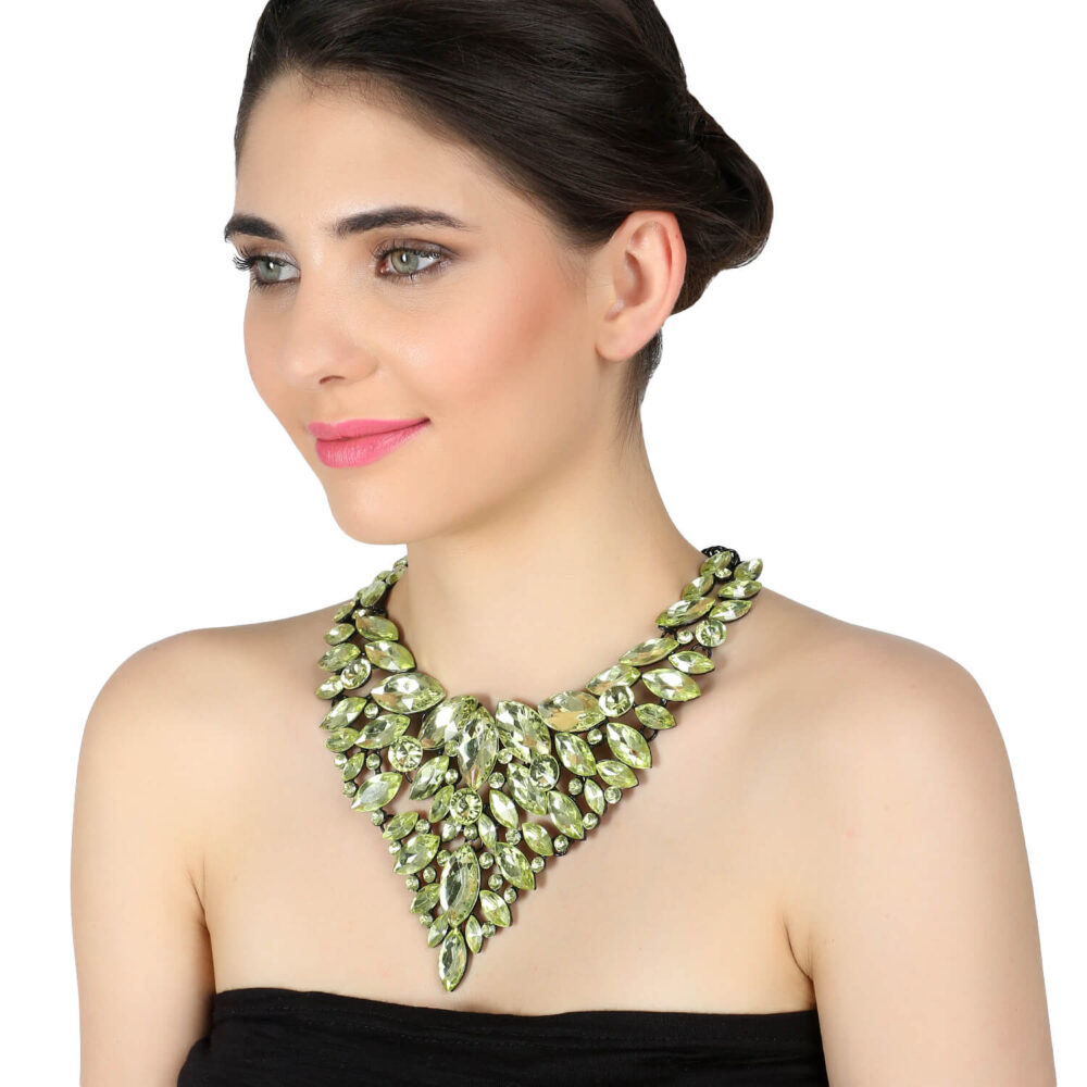Lime Green Heavy Party Victoria Necklace