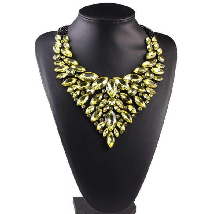Lime Green party necklace By Femnmas