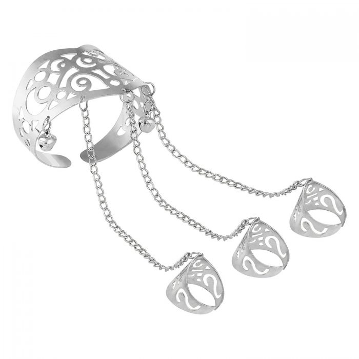Silver Ring chain Bracelet For Girls