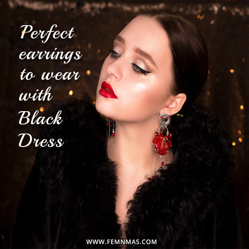 Earrings to wear with black deals dress