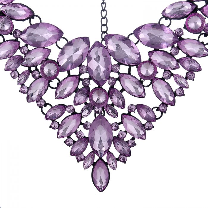 Purple Gemstone Statement Necklace Online