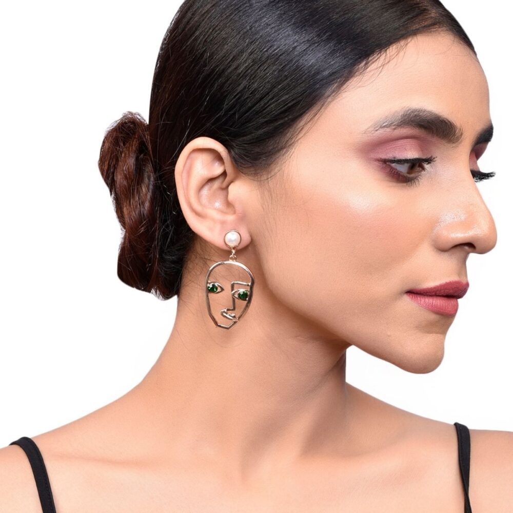 Green Eye Face Earring