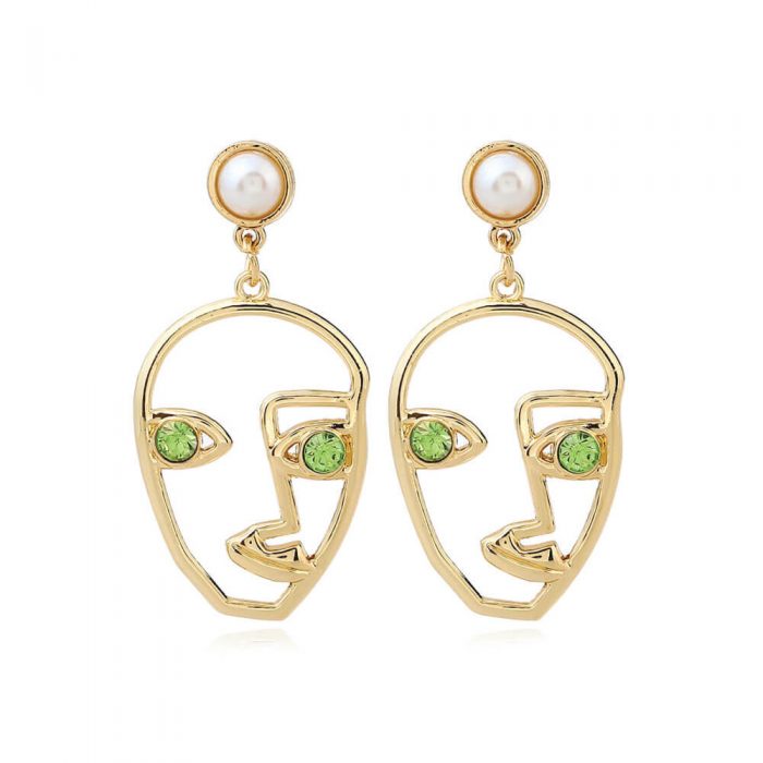 Green Face Earring