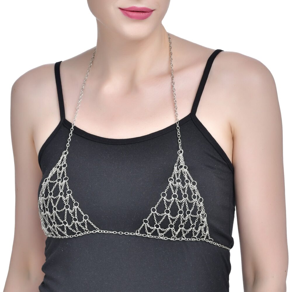 Silver Multi Chain Bra Chain For Girls