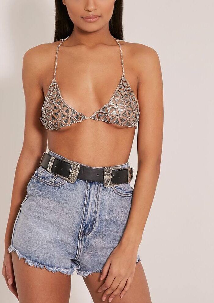 Silver Designer Bra Jewellery