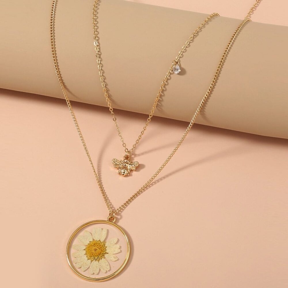 Bee Flower Layered Choker
