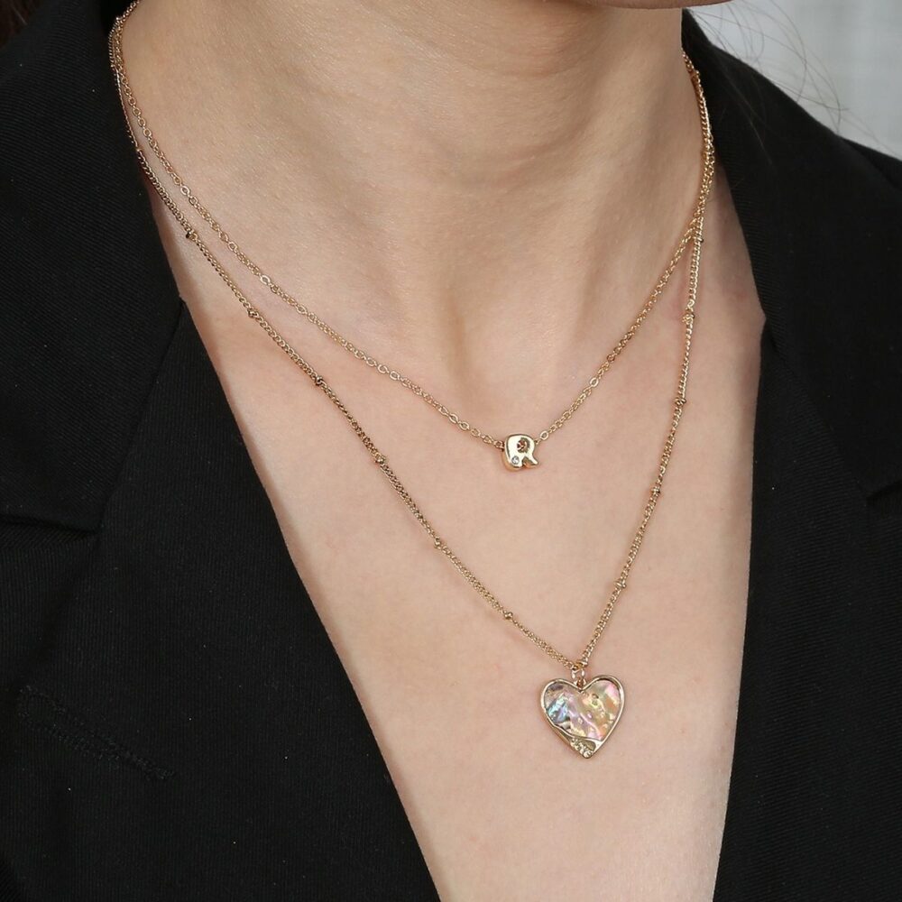 Letter R Love Layered Choker