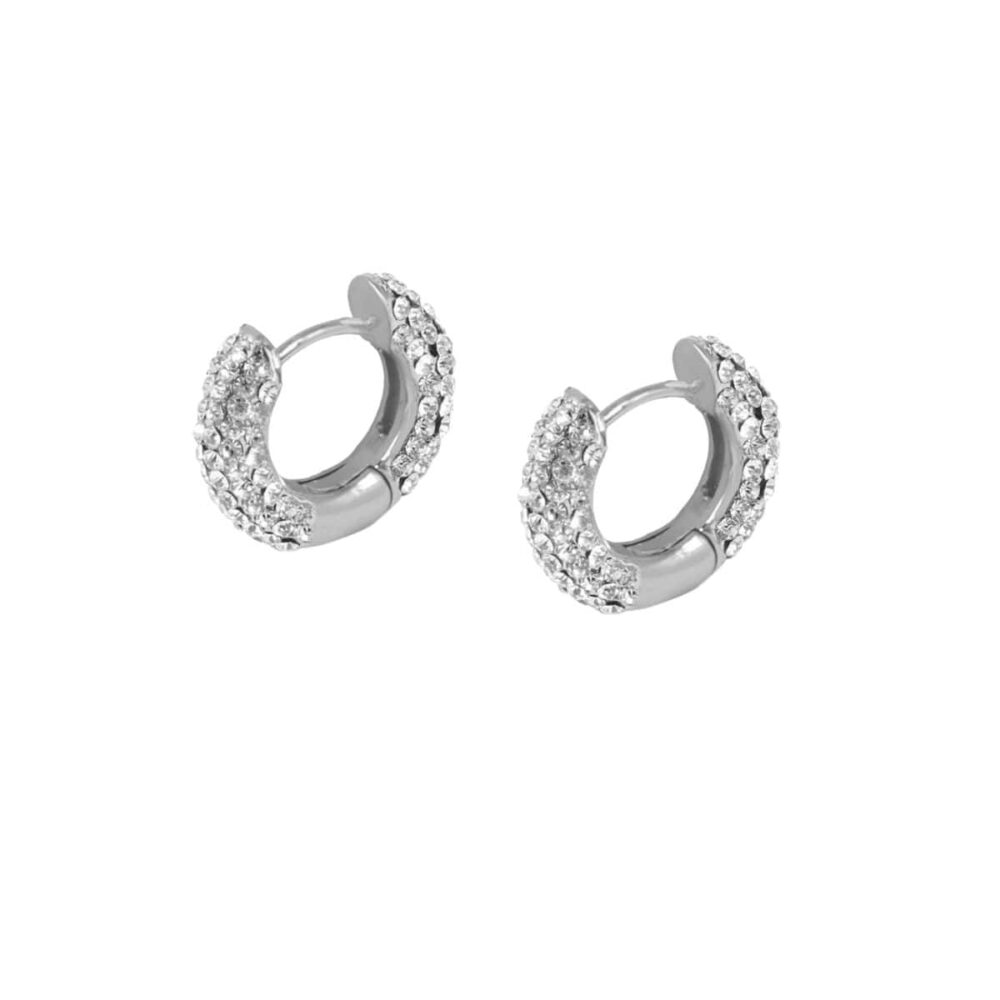 White Silver Cute Studs