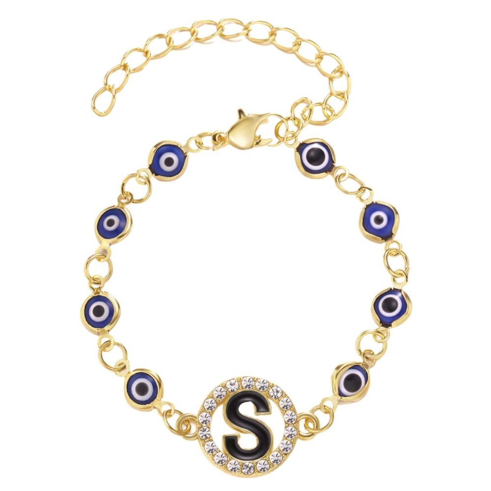 Letter S Evil Eye Charm