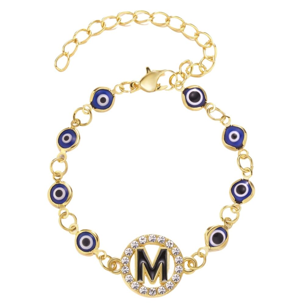 Letter M Evil Eye Charm