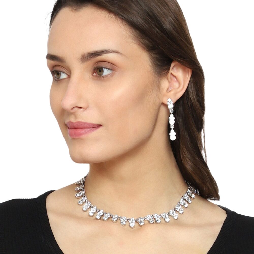 American Pearl Choker Necklace Earring Set