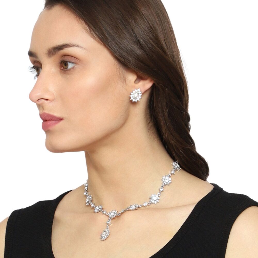 American Crystal Necklace Earring Set