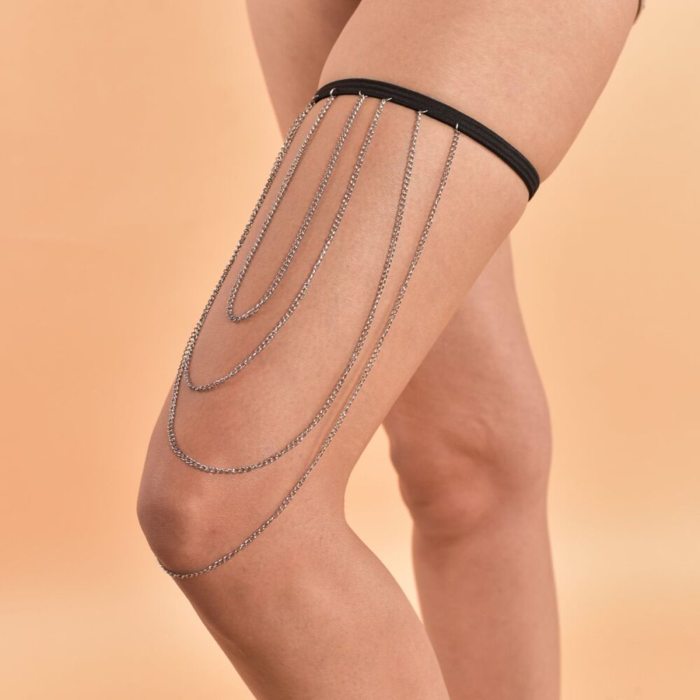 Silver Long Multi Layer Thigh Chain